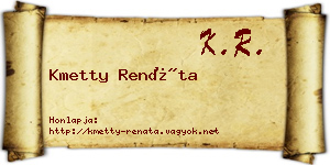 Kmetty Renáta névjegykártya