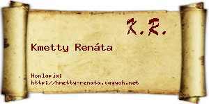 Kmetty Renáta névjegykártya